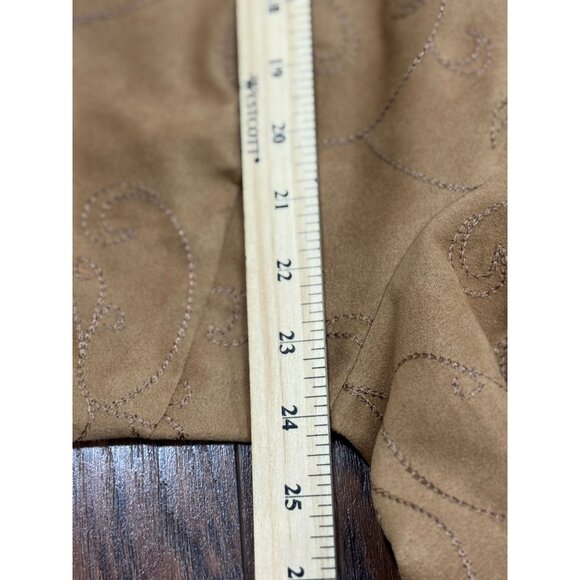 NEW Croft & Barrow Womens XL Embroidered Button Blouse Top Shirt Boho Brown Tan - Picture 9 of 9